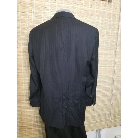 JOS A. BANK 46R SIGNATURE COLLECTION MENS SPORT COAT NAVY BLUE W/PINSTRIPES B347 - Picture 3 of 7